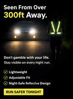 Reflective Vest With Straps For Night Running, Construction, Traffic Control, Adjustable Elasticity